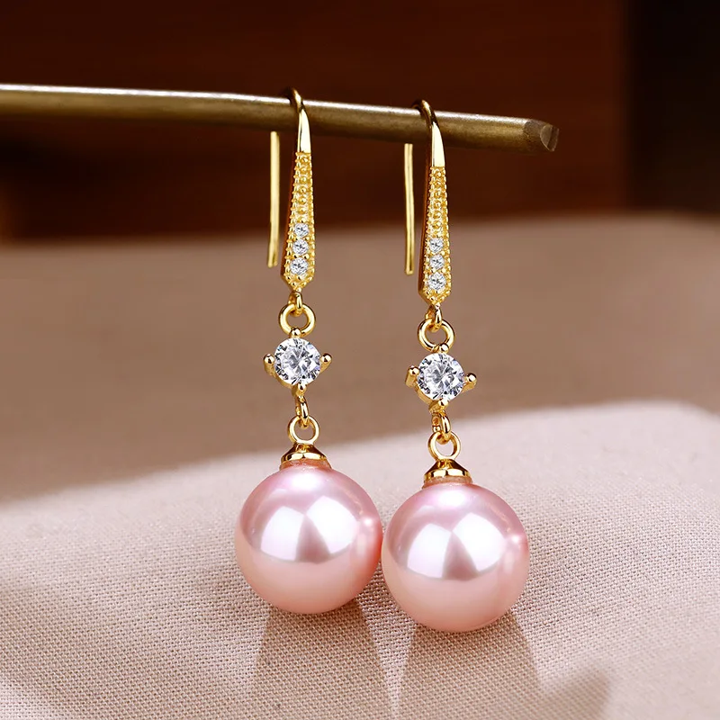 Vintage Elegant Imitation Pearl Dangle Earrings for Women White Black Champagne Water Drop Earrings Engagement Wedding Jewelry