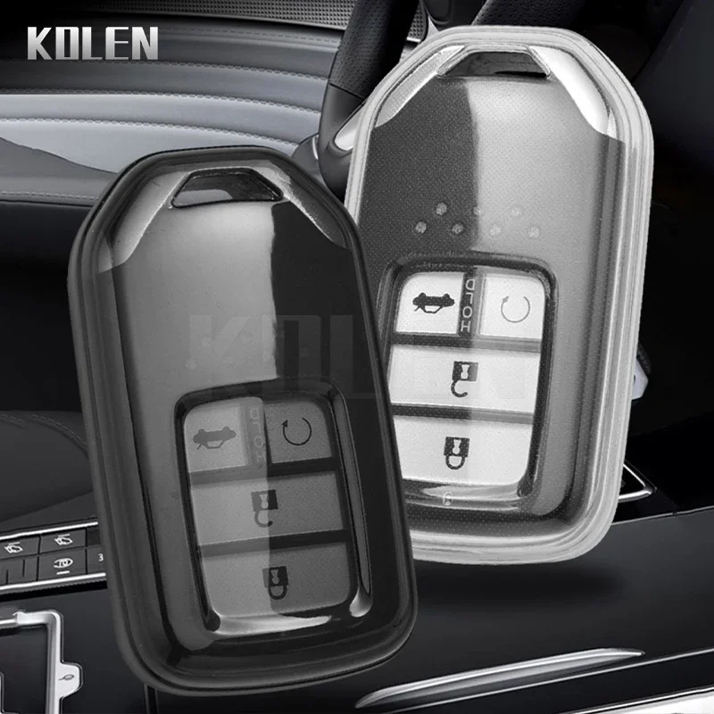 TPU Car Remote Key Case Cover Shell Fob For Honda CRV CR-V Fit Civic Accord HR-V HRV City Odyssey XR-V Key Accessories Keychain