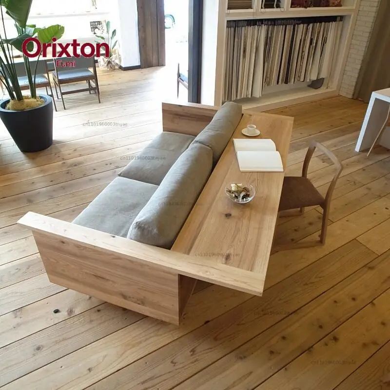 wood sofa table living room small apartment horizontal hall solid wood bookshelf office desk combination