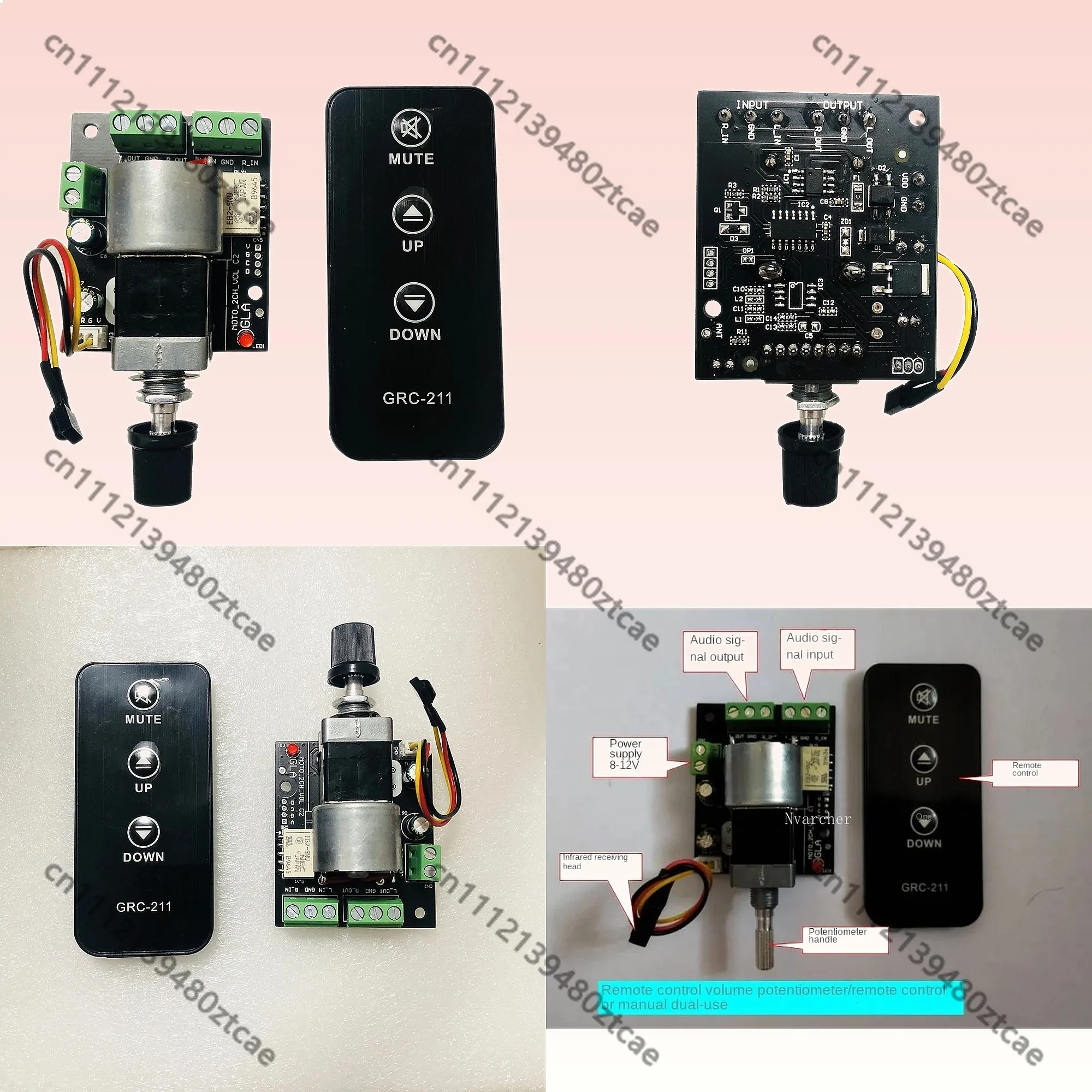 Motorized Volume Control Board IR Remote Preamplifier 10KΩ Potentiometer with Soft Mute DC12V