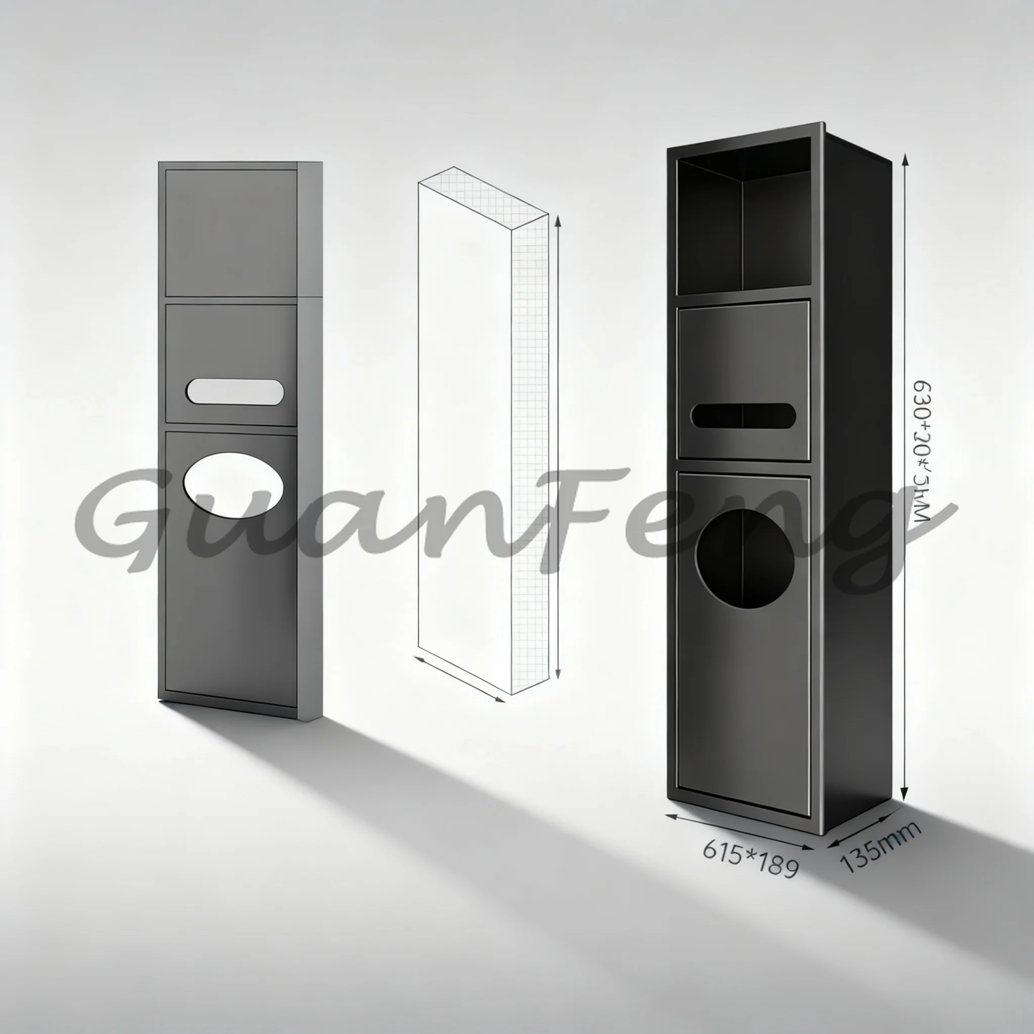 Bathroom Embedded Niche Stainless Steel Frame Concealed Shower Niche Cabinet Storage Rack With Built-in Garbage Bin