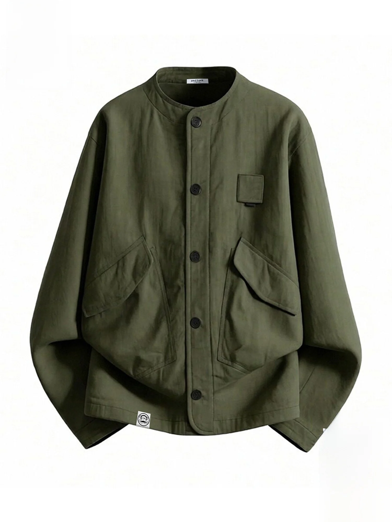 

PaulFrank Spring Outdoor Workwear Jaet Men's Loose Casual Vintage Coat Big Mouth Monkey ket Detail Polyester Fiber