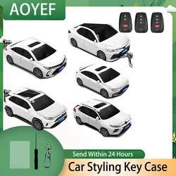 2024 Car Styling For Toyota Prius Camry Corolla C-HR CHR RAV4 Prado Smart Remote Car Key Cover Case Fob Bag Keychain Accessories
