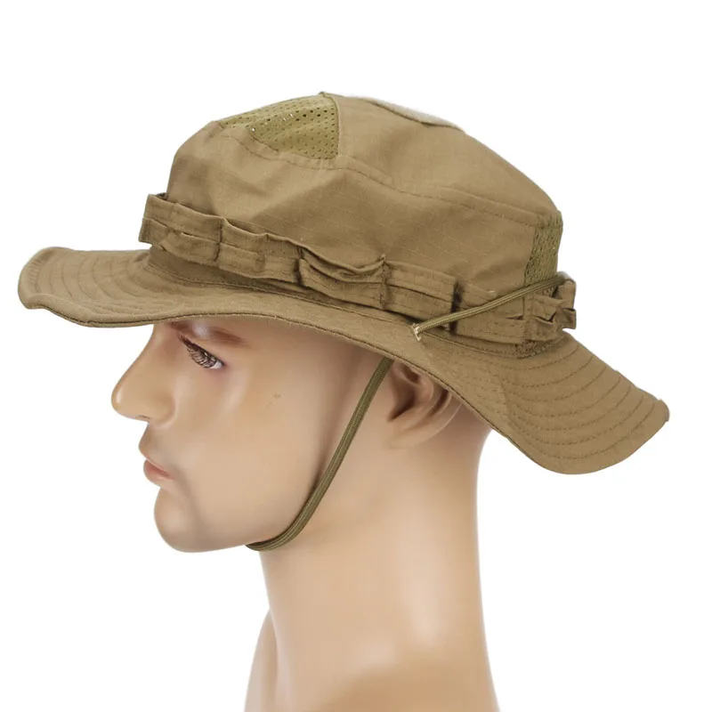 Tactical 2.0 Boonie Hat Summer Mesh Camouflage Combat Cap Multicam Outdoor Sports Training Fishing Hiking Camping Hunting Hats