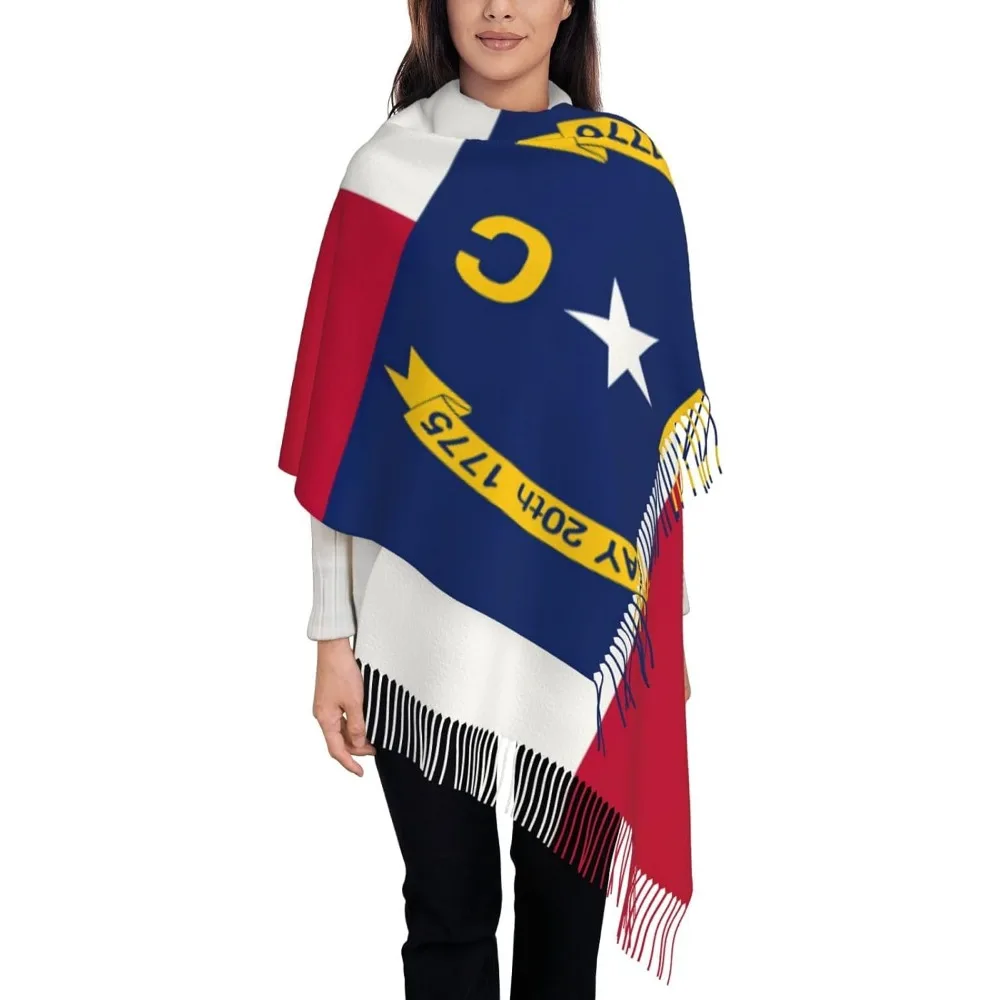 

Флаг штата Северной Каролины с принтом, женский модный зимний шарф, мягкие длинные стильные теплые шаль, шарфы, накидки