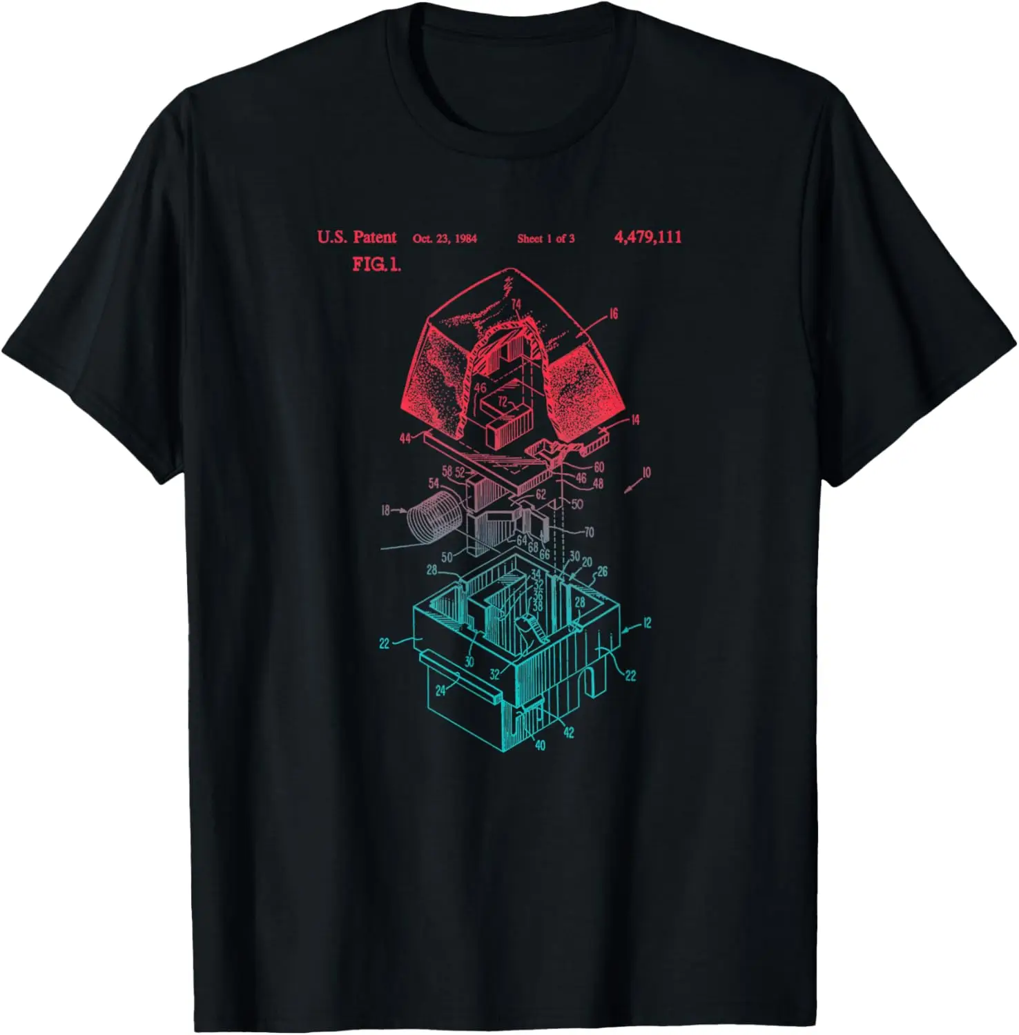 

Mechanical Keyboard Patent Drawing Graphic Design Art T-Shirt