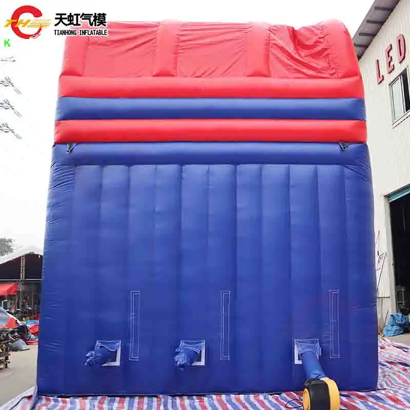 10 x 5 m riesige aufblasbare Wasserrutsche, 2 Streifen, doppelspurige, rutschige aufblasbare Rutsche für Erwachsene mit Wasserpool-Ende