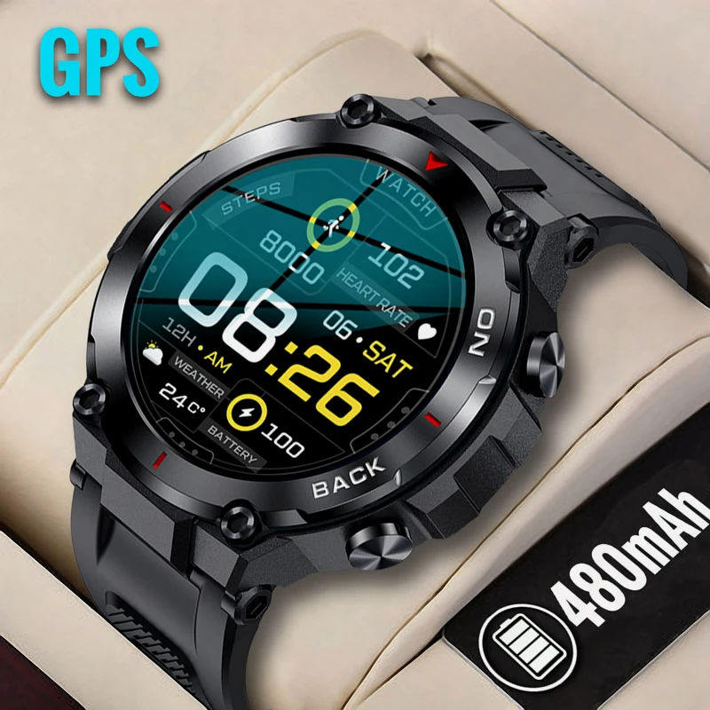 2023 New Gps Smart Watch Men For Xiaomi Android Ip68 Waterproof Sports Watches 1.32'' Round 480 Mah Fitness Smartwatch Swimming