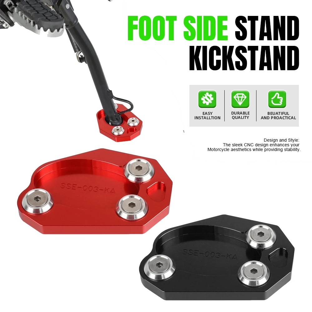 

Foot Pad Side Stand Extension Kickstand Support Plate Base For Kawasaki ER6F ER6N ZX-6R Z1000sx/ Ninja 1000 650 ER-6F 400 ER-4F