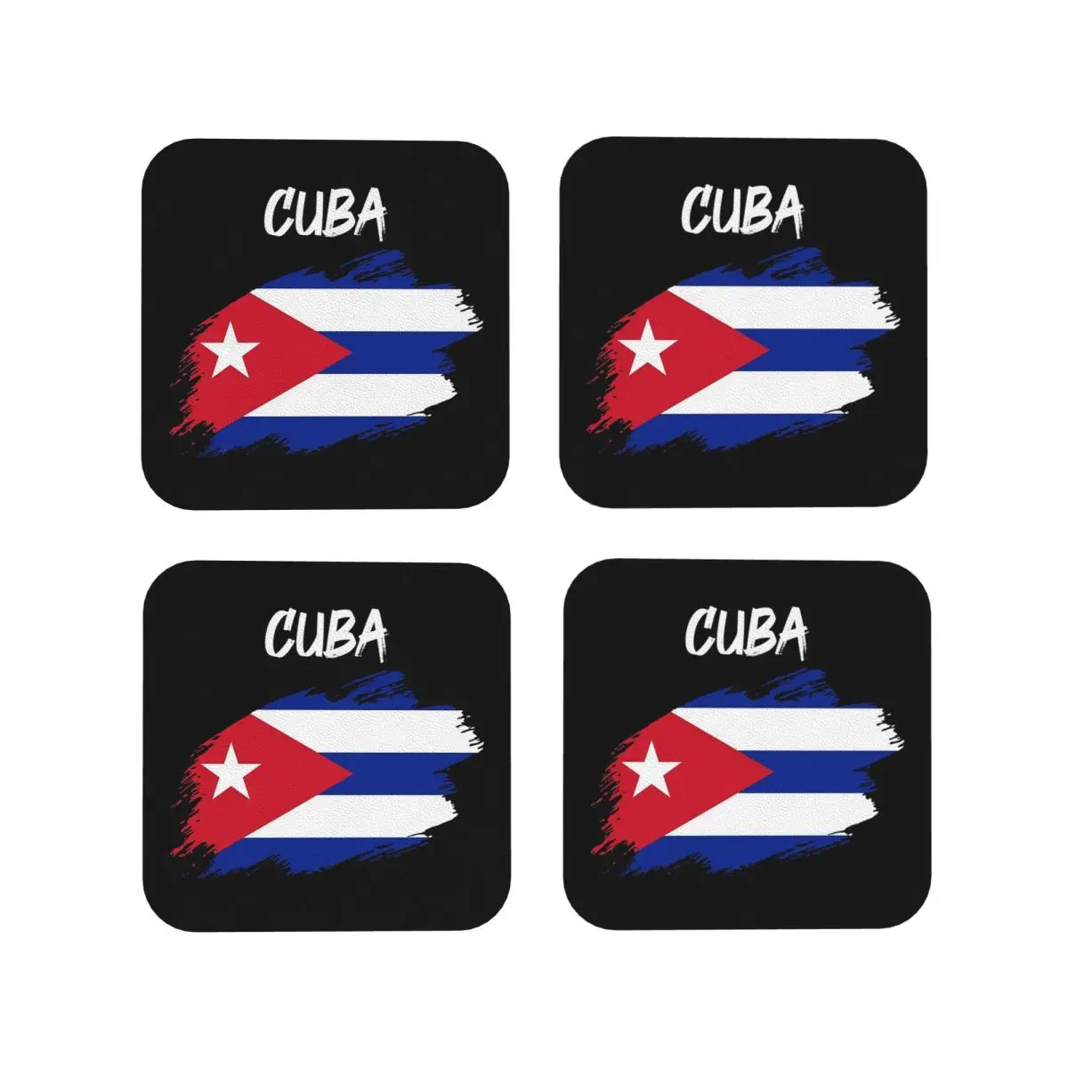Cuba Cuban Flag Flag Coasters Coffee Mats Mug Cup Placemats Tableware Pads for Home Kitchen Dining Bar