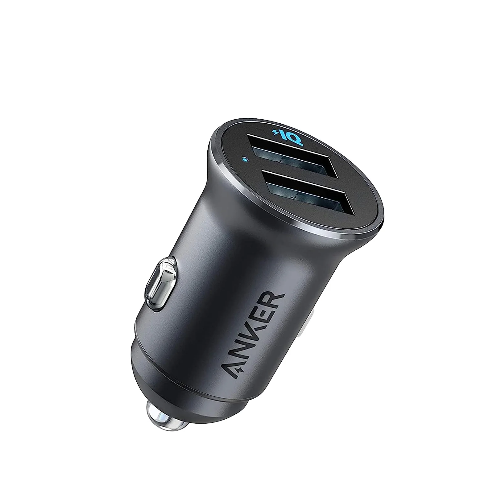 

Anker 320 Car Charger 24W Mini Aluminum Alloy Dual USB with Blue LED for iPhone