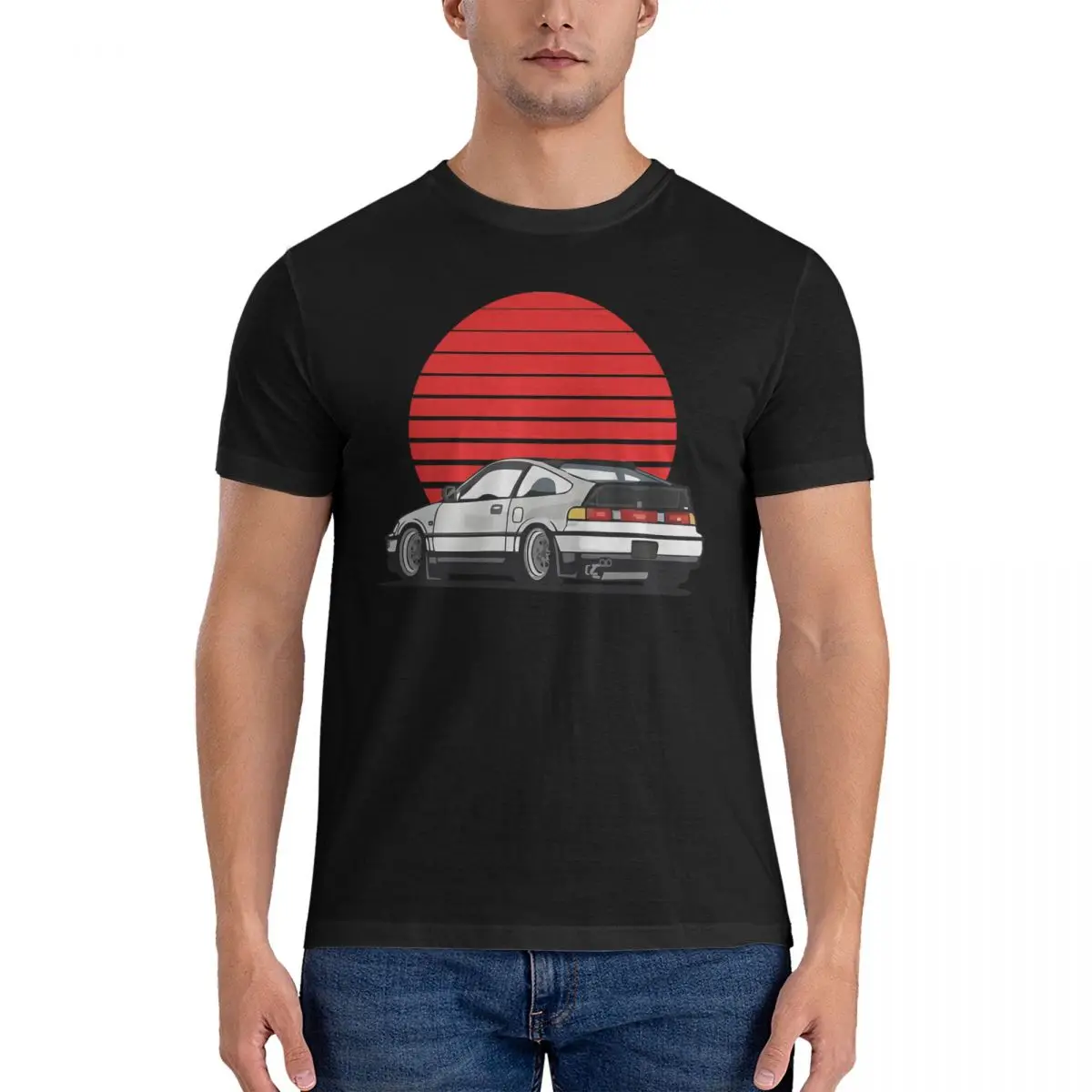 Funny T-Shirt Men I-Initial D Novelty Cotton Tee Shirt Round Collar Short Sleeve T Shirts Gift Idea Clothing