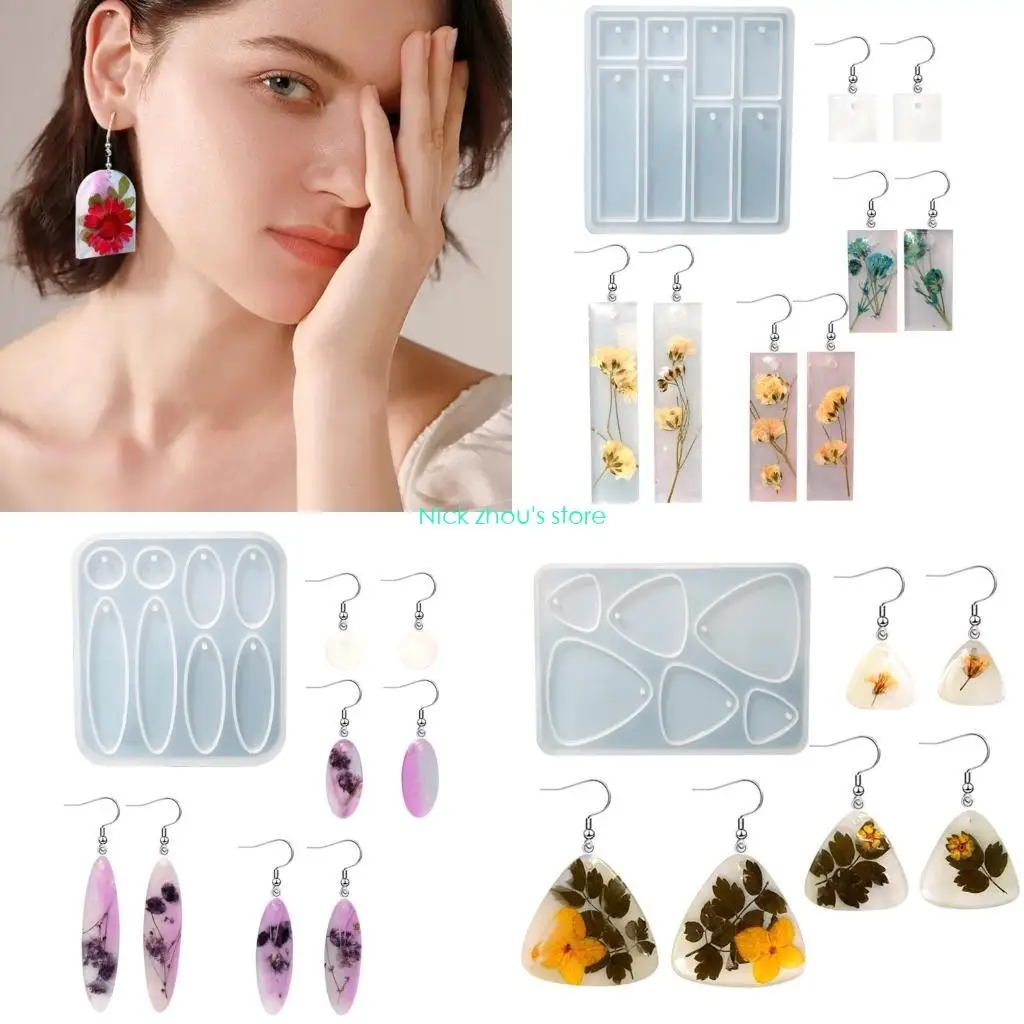 

E15E кристаллическая эпоксидная форма, зеркальные поверхности, ювелирные изделия, кулон, силиконовые формы, домашние серьги, для