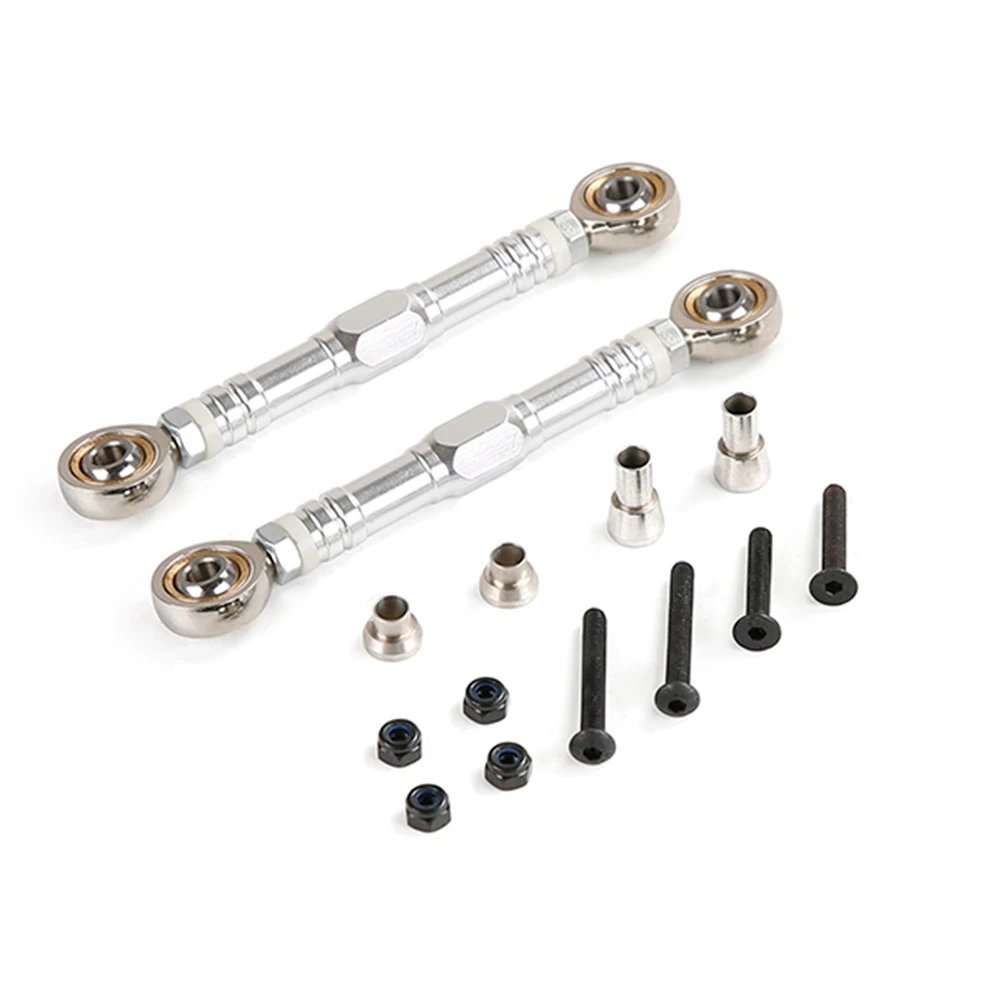 Symmetry Steering Tie Pull Rod Set for 1/5 HPI BAHA ROVAN KM BAJA 5B 5T 5SC SS Rc Car Toys Parts,Silver