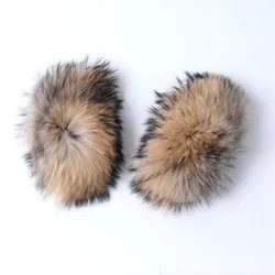 2024 maomaokong 100% Real Fur Cuffs Big Natural Raccoon Fur Fox Fur Winter New Fashion