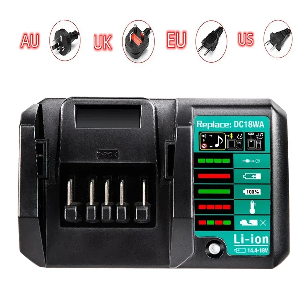 For Makita 14.4V-18V Li-Ion Battery Charger DC18WA Rechargeable Power Tool BL1815G BL1413G Lithium Battery Charger 100V-240V