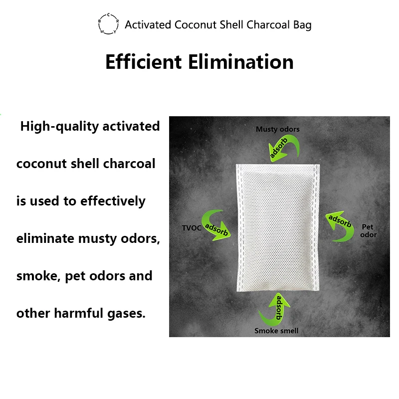 Activated Coconut Shell Charcoal Bag Eliminate Musty Smell And Remove Other Odors Suitable for Closets Pet Nests Cars Trash Cans