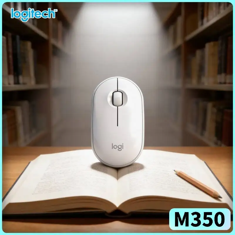 Logitech M350 Pebble Wireless Mouse - Minimalist Design, Silent Scroll, 77g Light, 1000 DPI, Windows macOS Fit