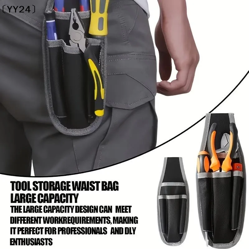 Wear-resistant Tool Waist Bag Oxford Cloth Multilayer Storage Tool Belt Hanging Bag Thickened Electrician Tool Bag〔YY24〕