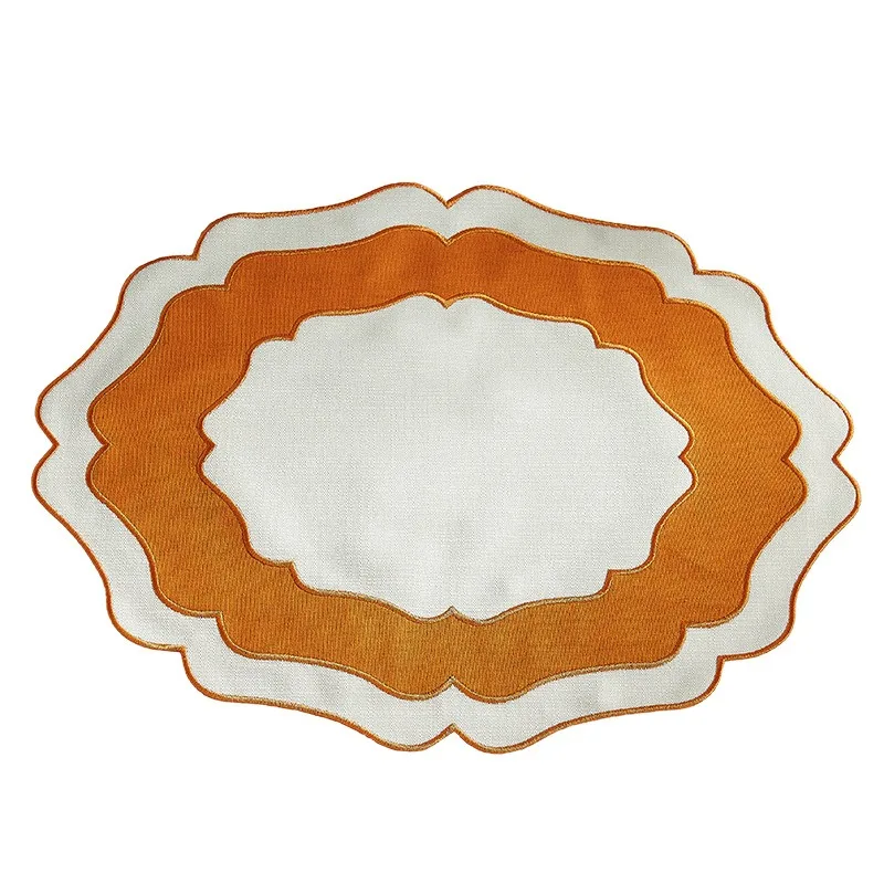 

Double Color Linen Placemat Heat Resistant Table Mat Non-Slip Dining Pad for Home Kitchen Restaurant Cafe Decor Modern Tableware