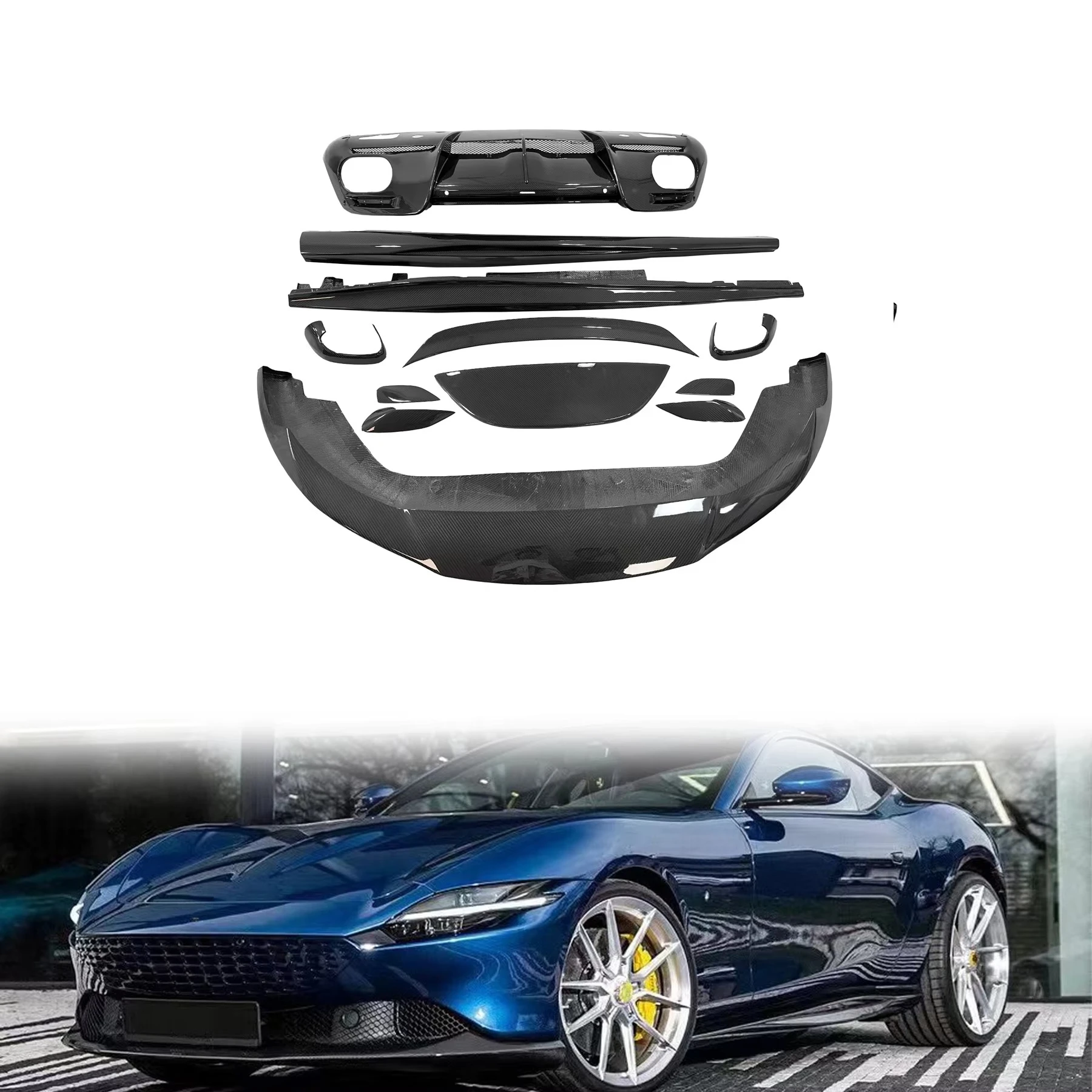 

Roma Auto Parts N Style Dry Carbon Fiber Body Kit Automotive Accessories forFerrari Roma