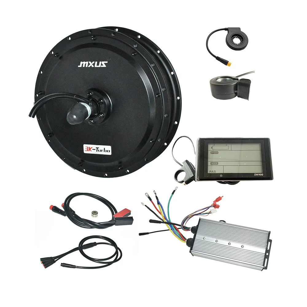 72v 3000W MXUS-Electric Bicycle Motor Kit, E-Bike, Gearless Rear Hub Motor, 45mm, Magnet, 142mm Dropout