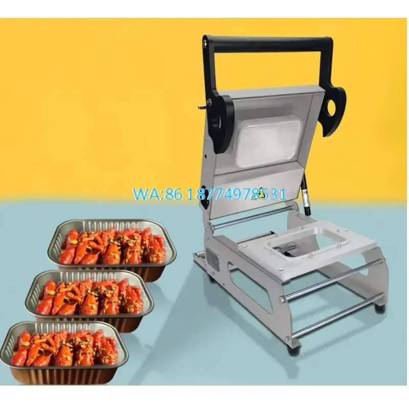 Wmwmnu for Manual Press Mini Desktop Plastic Tray Stainless Steel Container Meat Food Sealing Machines Lunch Box Sealer