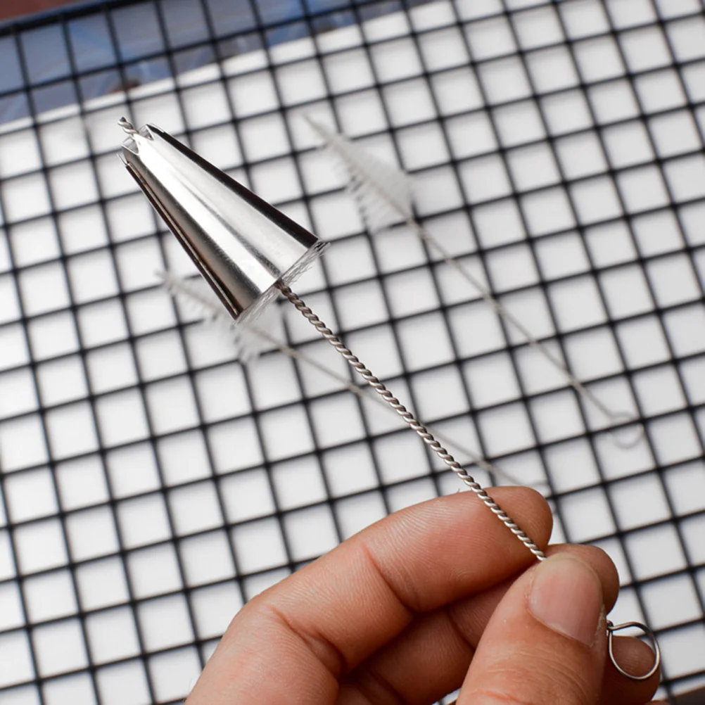 

10Pcs Metal Pastry Bags Cleaning Brush Stainless Steel Nozzle Cleaning Tool for Kitchen Hotel Dorm Multi-Purpose Reusable