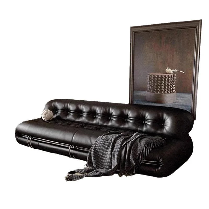 

French retro medieval small apartment living room designer light luxury big steel tooth hippo leisure creative sofa