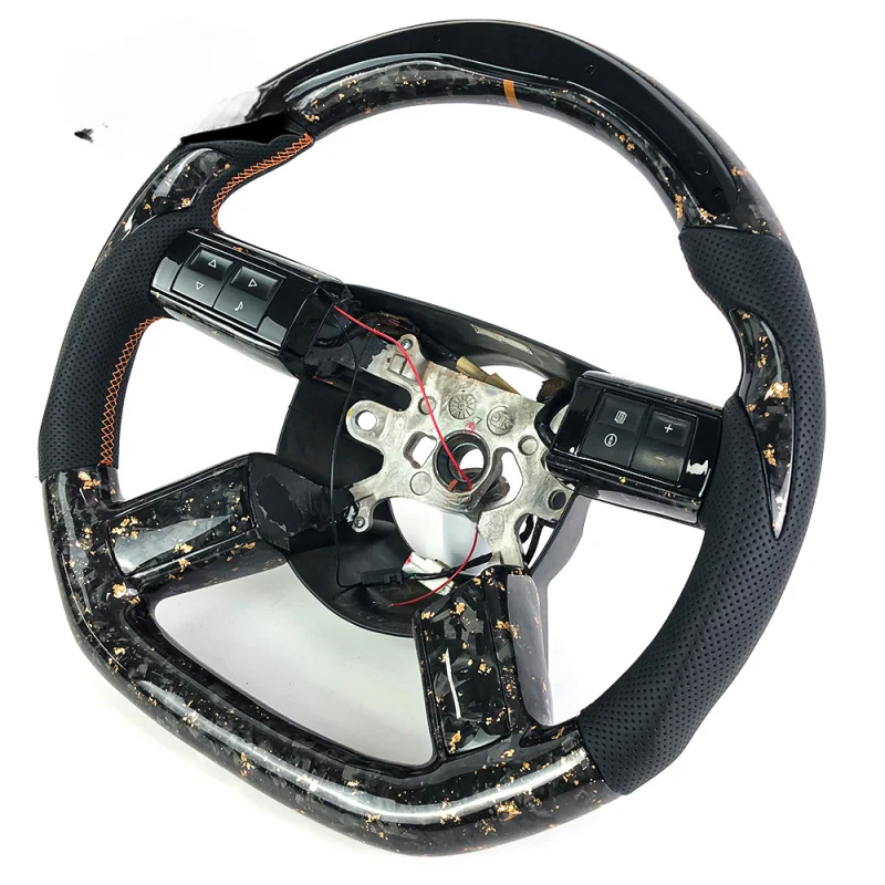 For Chrysler/Dodge Custom LED Gold Forged Carbon Fiber Steering Wheel | 300/Charger/Challenger/Magnum 2005-2010