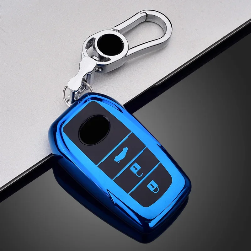 TPU Car Key Case Cover For Toyota Chr Rav4 Auris Avensis Prius Aygo Camry Land Cruiser 200 Crown 2/3 Buttons Smart Keyless Case