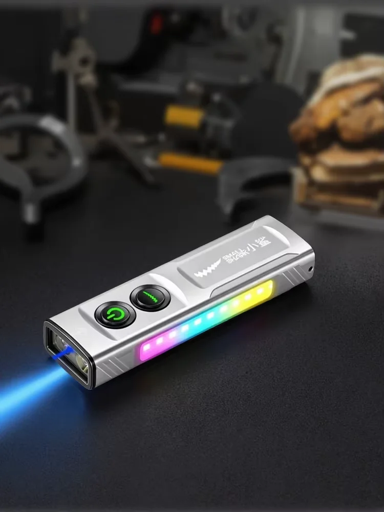 Blue version Tactical Flashlight UV Light Mini Portable Rechargeable Super Bright LED Torch Multifunctional Small Handheld Light