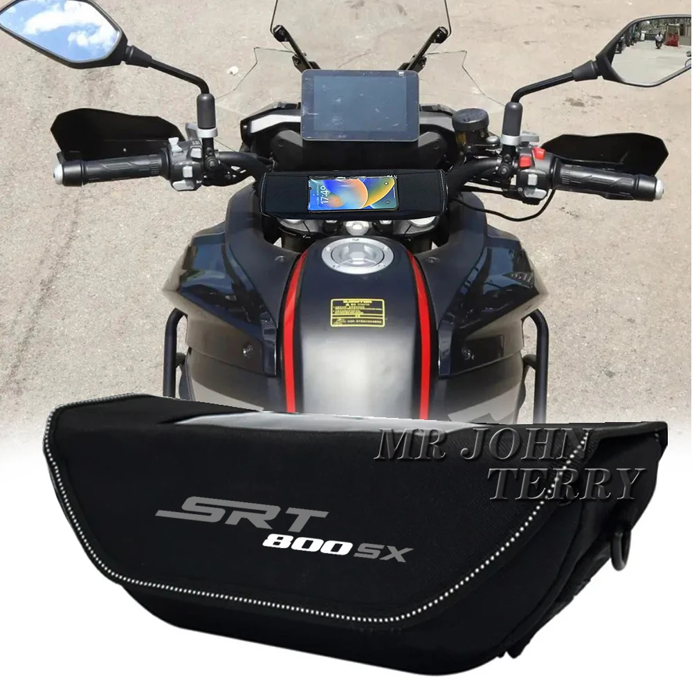 For QJ Motor SRT 800 SX 2024 Motorcycle Handlebar Travel Bag Motorcycle Waterproof And Dustproof Handlebar Storage Bag