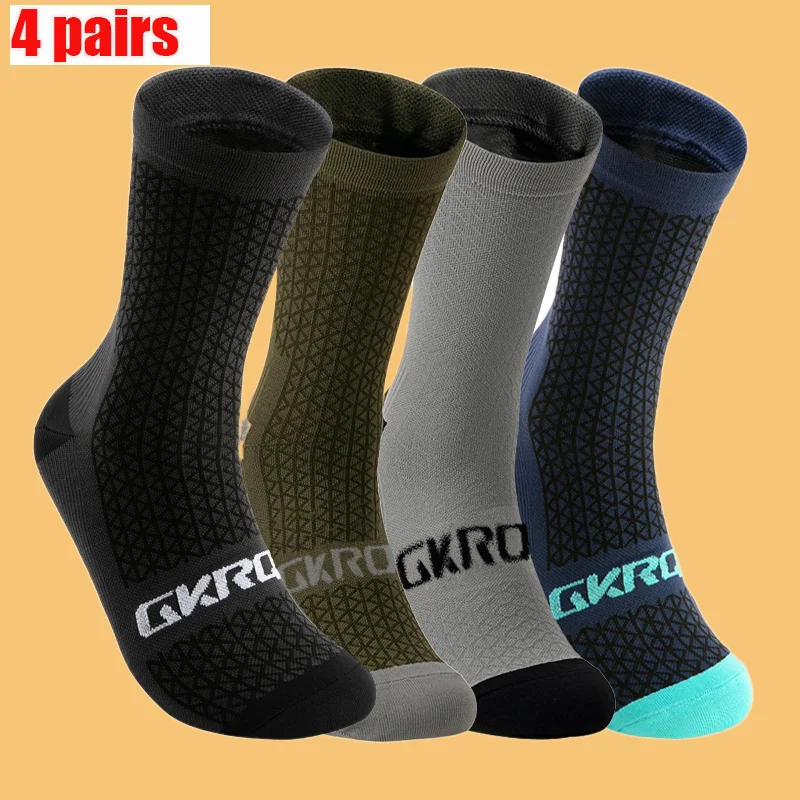 Calcetines deportivos profesionales para hombre y mujer, medias de alta calidad para ciclismo, correr, baloncesto, 4 pares