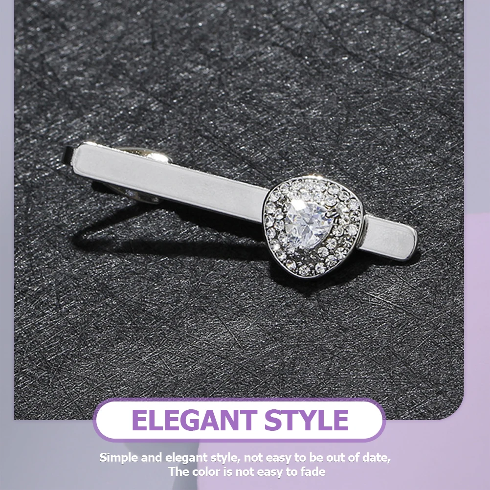 

3pcs Tie Bling Gemstone Pin For Clothes Mens Suit Accessories Durable Alloy Elegant Necktie Clip For Wedding Party Gift