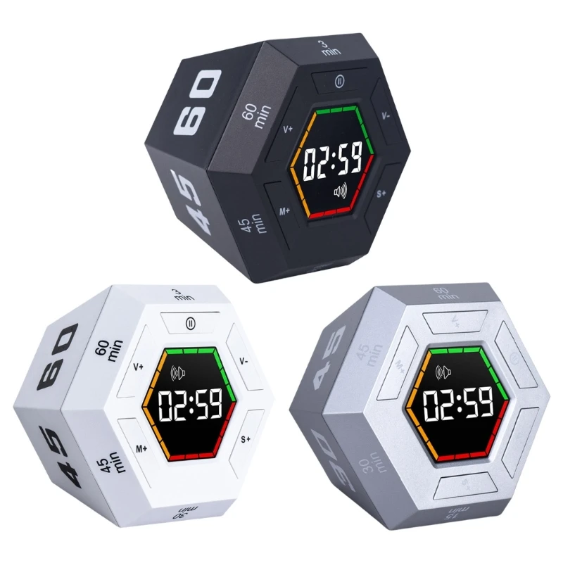 Цифровой обратный отсчет времени таймер образовательный светодиодный дисплей шестиугольный таймер для студентов инструмент D2RD