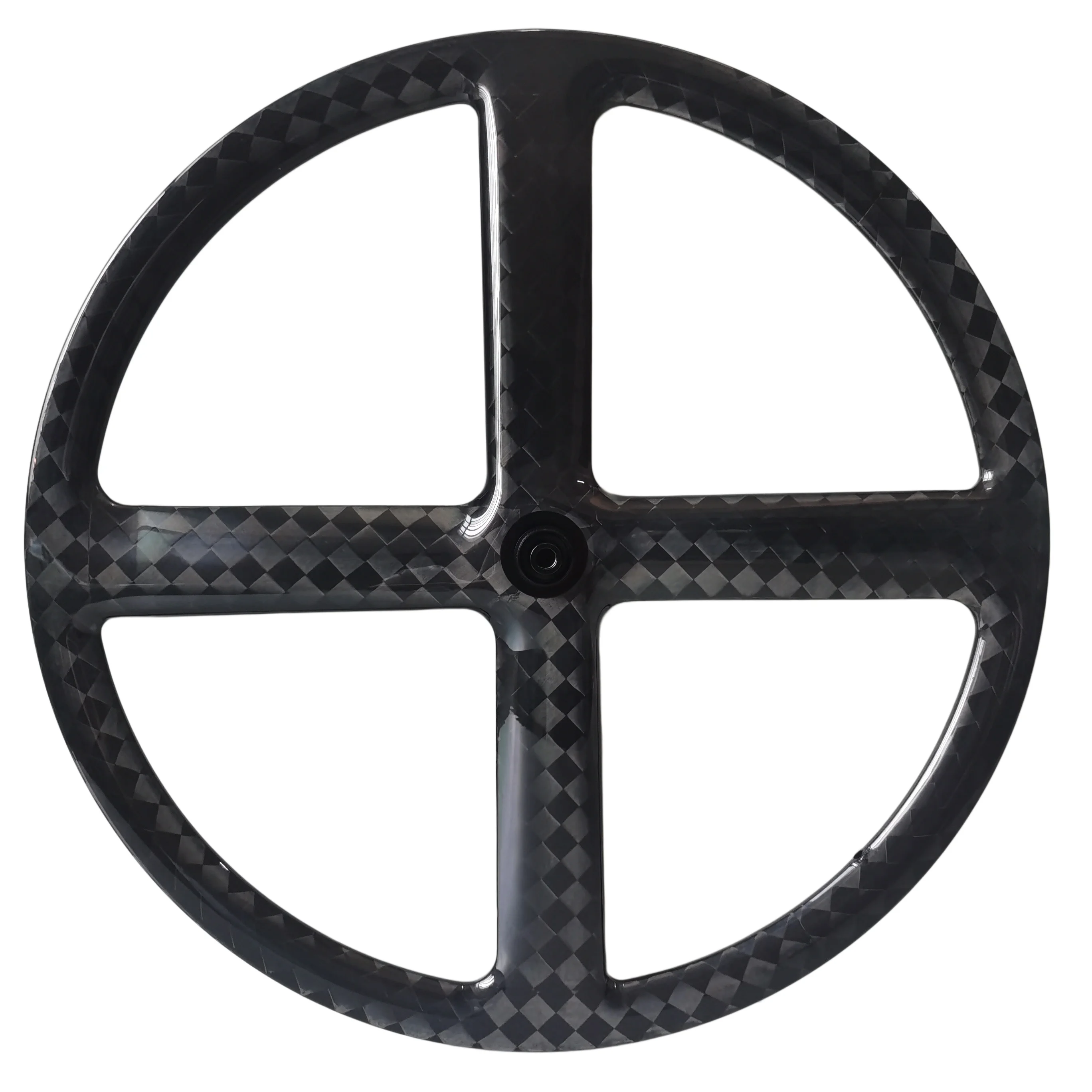 QORA Carbon Fiber 4 Spoke Wheels 700C Track/TT/Triathlon Racing Wheels 6 Pawls 36T Disc/Rim Brake Carbon Road Bicycle Rims