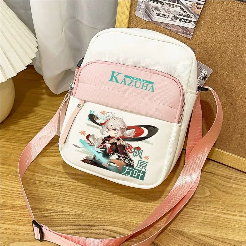 Anime 2025 Game GS Impact Cos Keqing Kazuha Mona Qiqi Kamisato Ayaka Unisex in Stock Commuting Daily Crossbody Bag Present