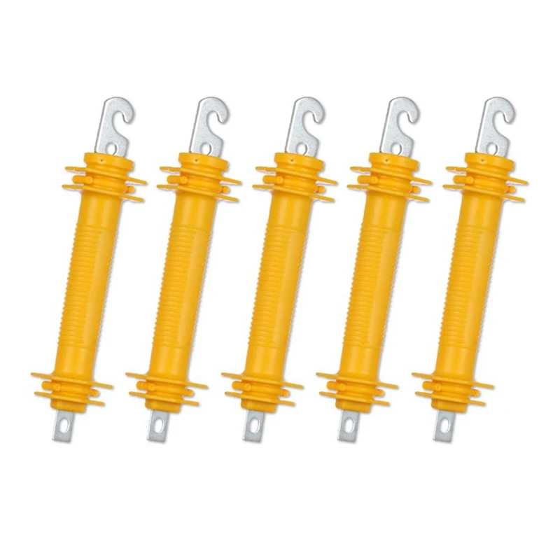 

Pasture Fence Handle Tool With Metal Hook Farm Insulated Door Handle Fence Accessories 5 PCS Yellow PE