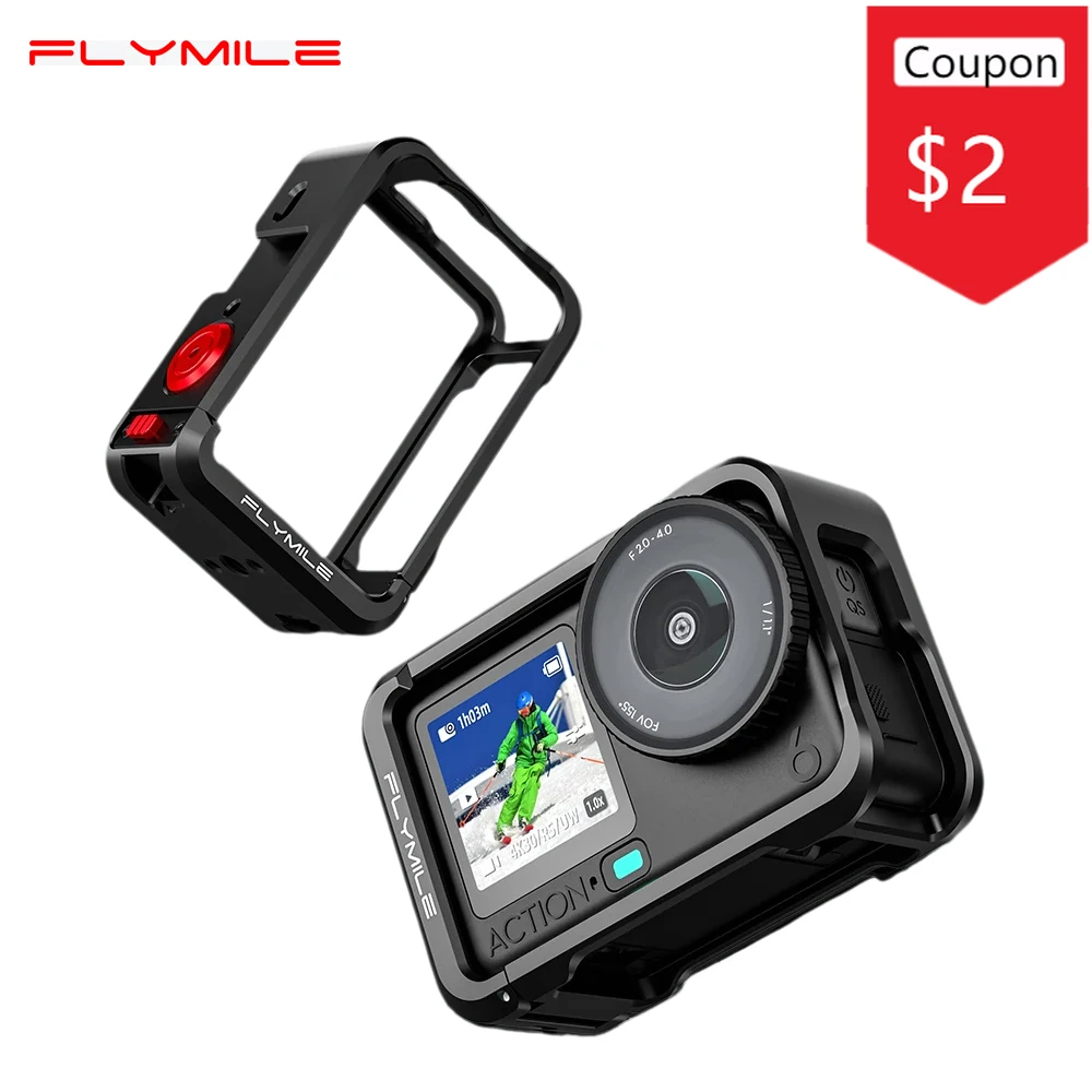 

Flymile Metal Cage for DJI Osmo Action 6 Protective Quick Release Protective Frame Aluminum Alloy Case Camera Accessories