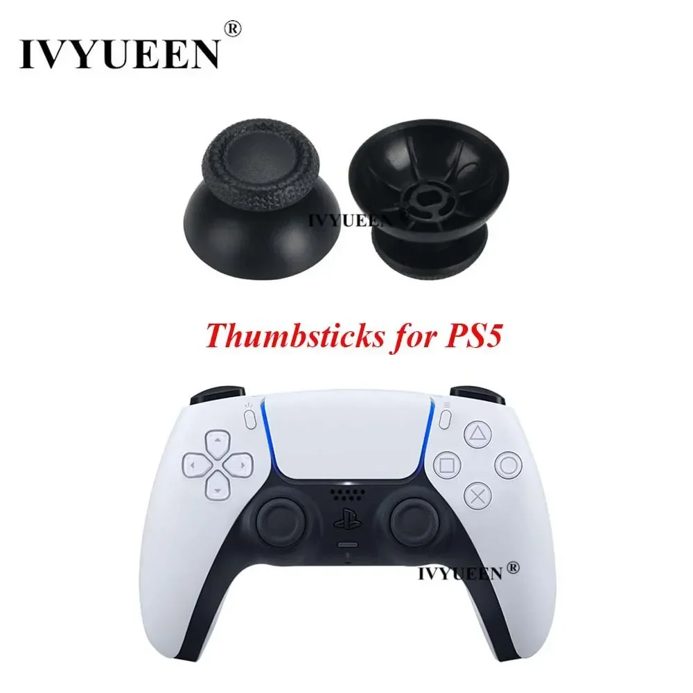 IVYUEEN 6 PCS Czarne nakładki na joysticki 3D do kontrolera PlayStation 5 PS5 DualSense Thumbstick Analog Thumb Sticks Grip Cover