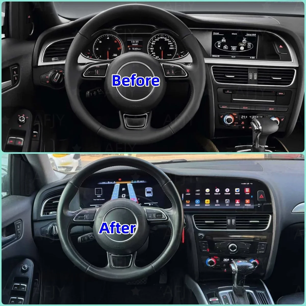 

Dual Screen 12.3+10.25 Inch Android For Audi A4 A4L A5 2009-2016 Car Radio Multimedia Video Player 4G WiFi GPS Wireless Carplay