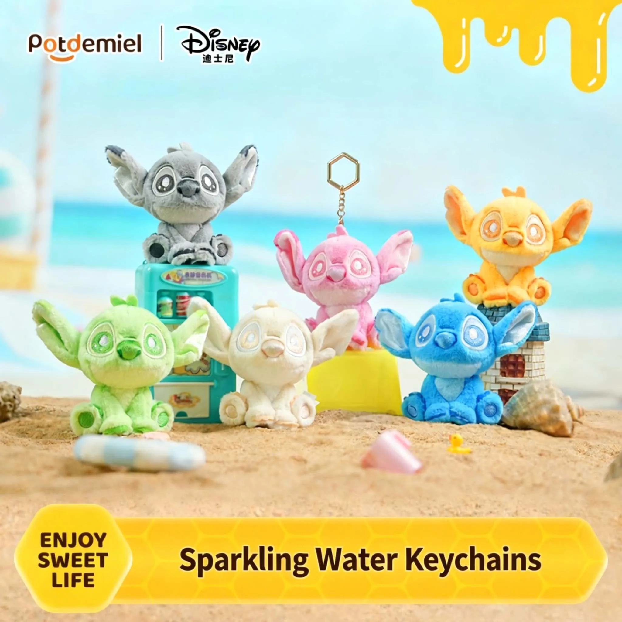 Official Licensed Disney Stitch Plush Keychain 10cm 6 Colors Cute Lilo Stitch Soft Stuffed Doll Bag Pendant Gift