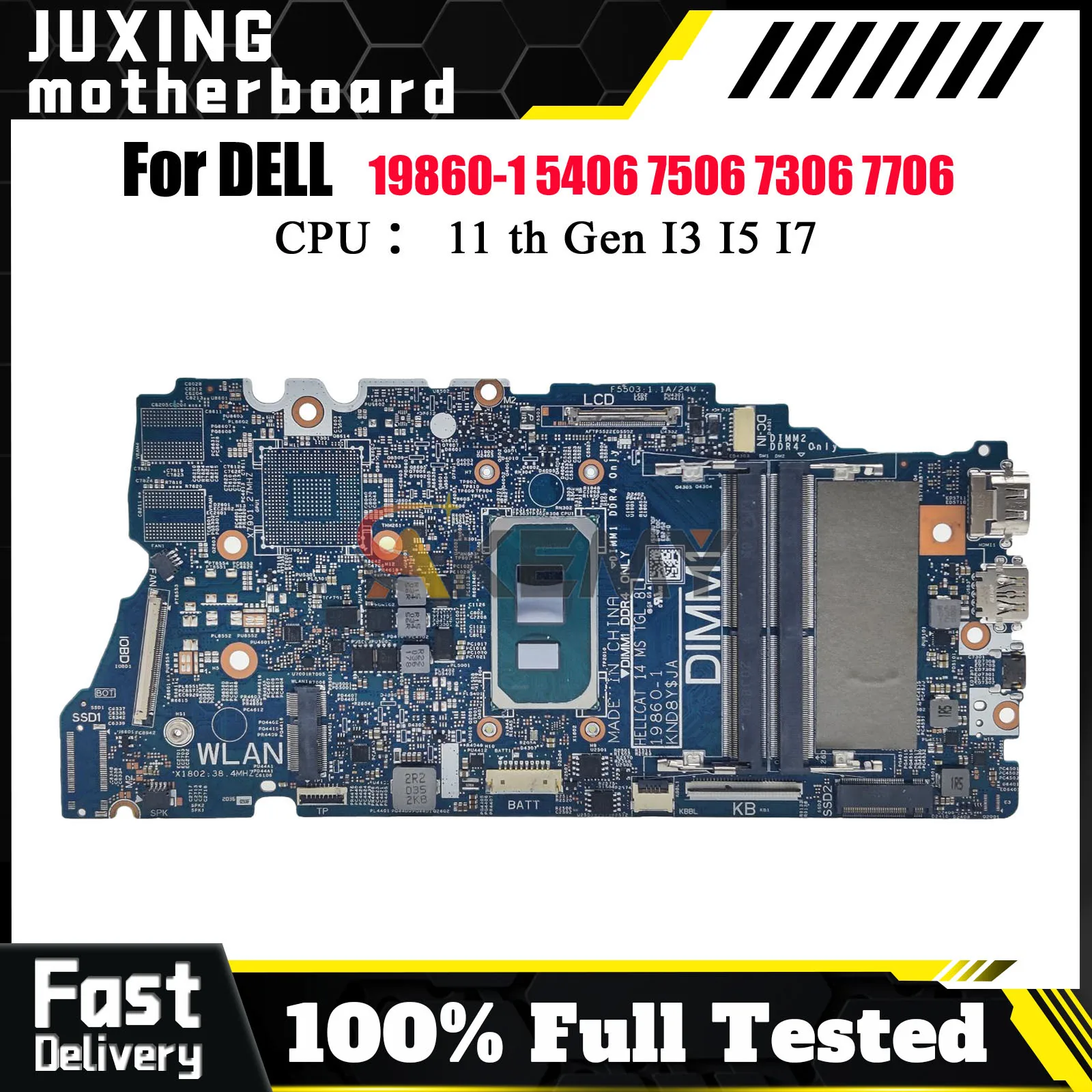 

Для Dell Inspiron 14 7506 7306 5406 7706 2 в 1 с процессором i5 i7, материнская плата для ноутбука 19860-1 CN-0FW6F0 0VMRNH протестирована нормально
