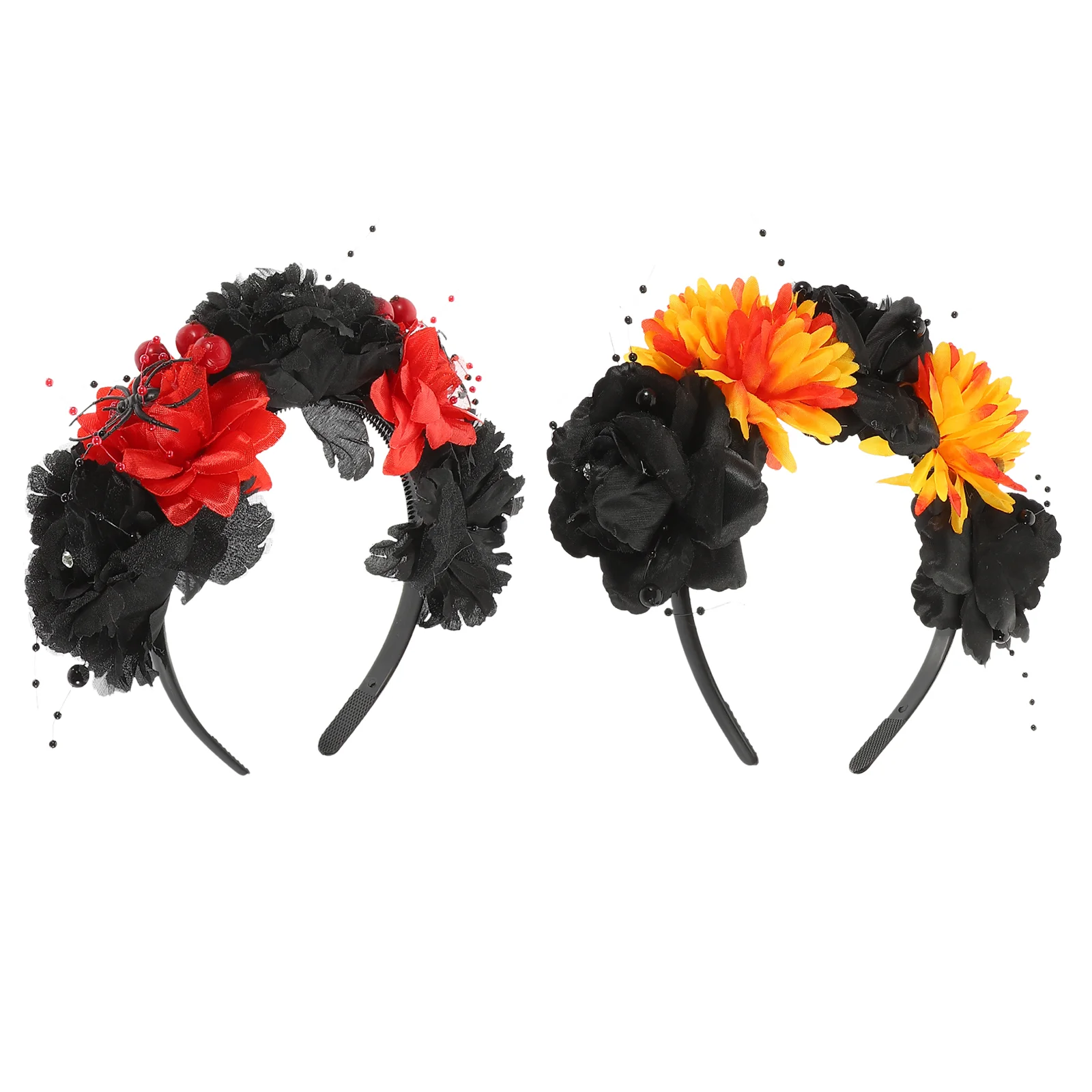 2 pçs feminino acessórios de cabelo premium halloween faixas de cabelo para festas de halloween rosa flor faixa de cabelo feminino bandana