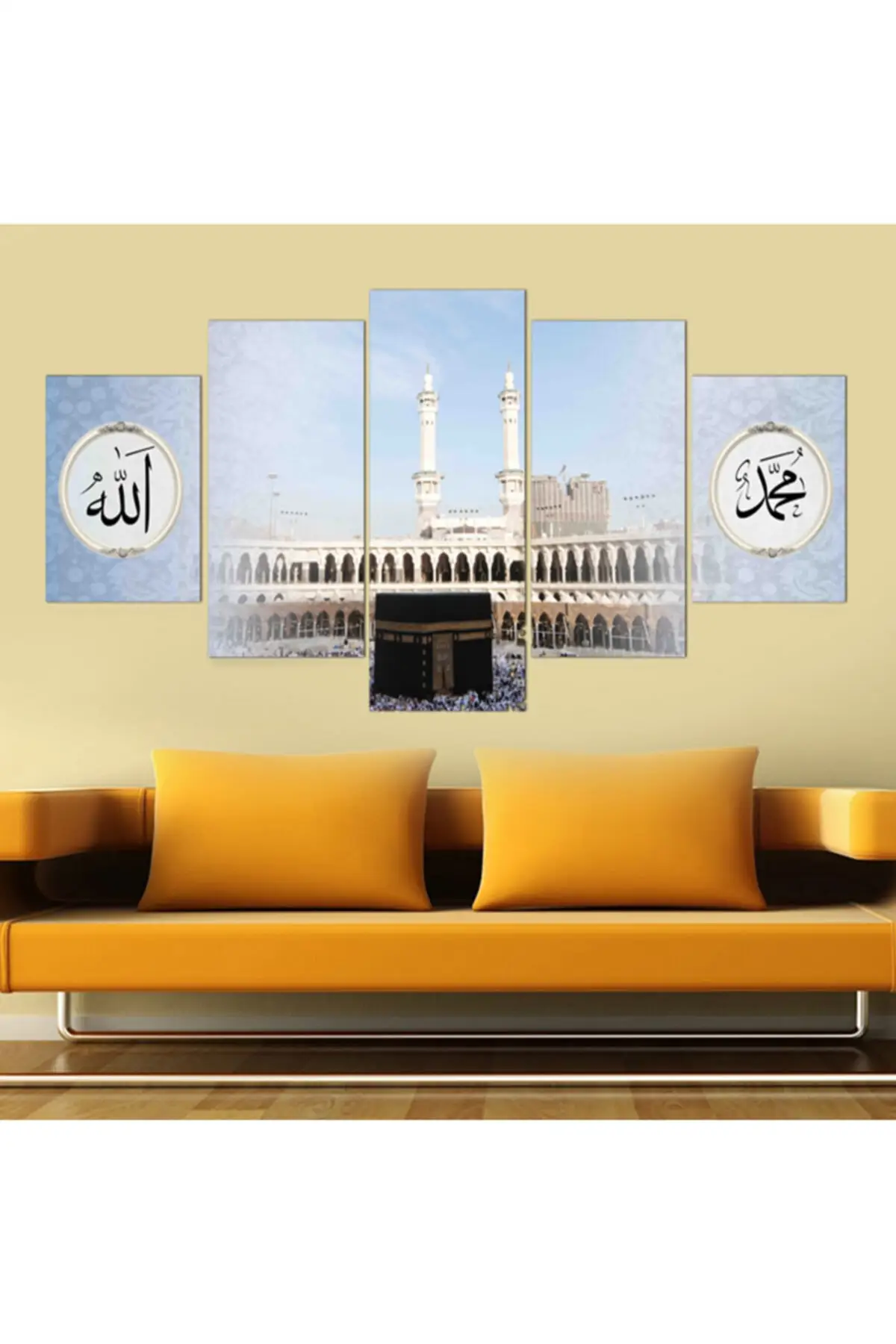 

DOLBOVI Allah Lafzı Kabe religious 5 piece canvas wall painting