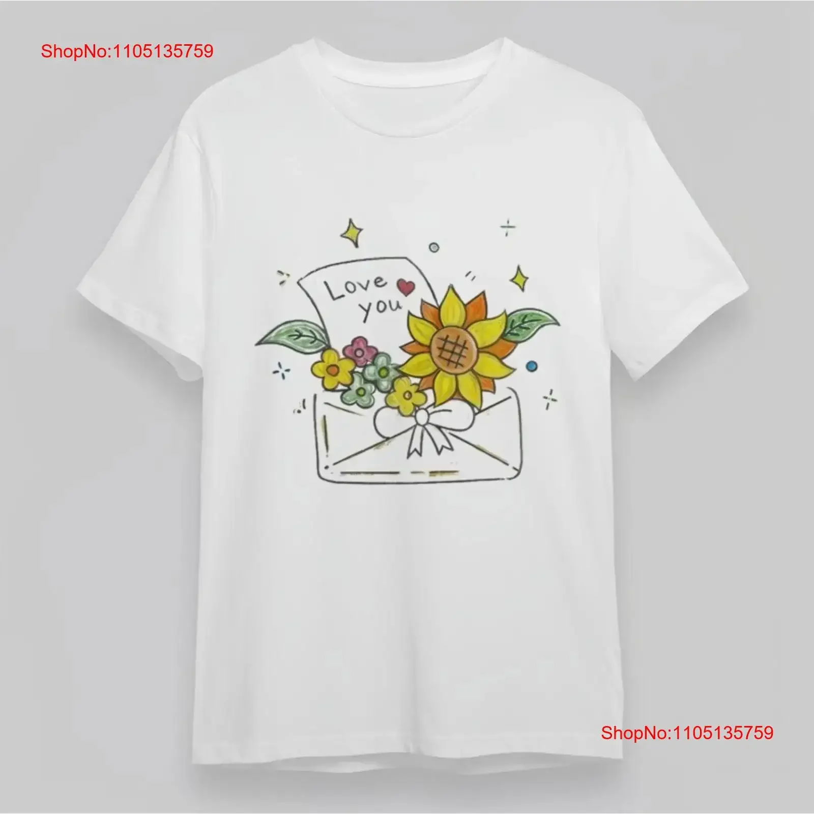 

Women's Comfy Classic T Shirt Vintage Love Letter Floral Envelope Cotton vintage Washed homme Comfortable designer clothes