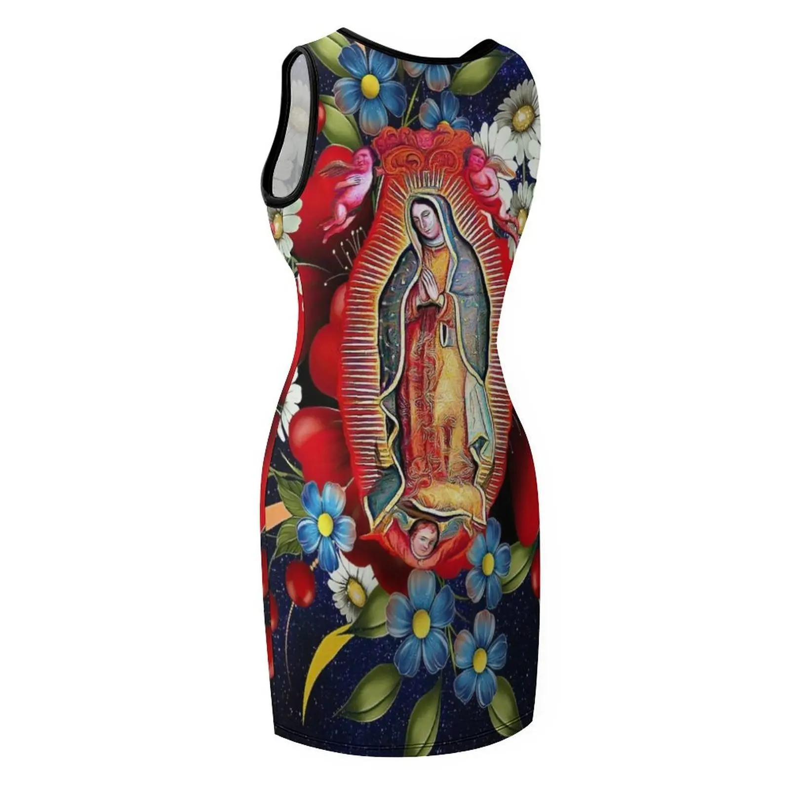 Notre-Dame de Guadalupe mexicaine vierge marie mexique fleurs Tilma robe d'été sans manches pour femmes vêtements pour femme