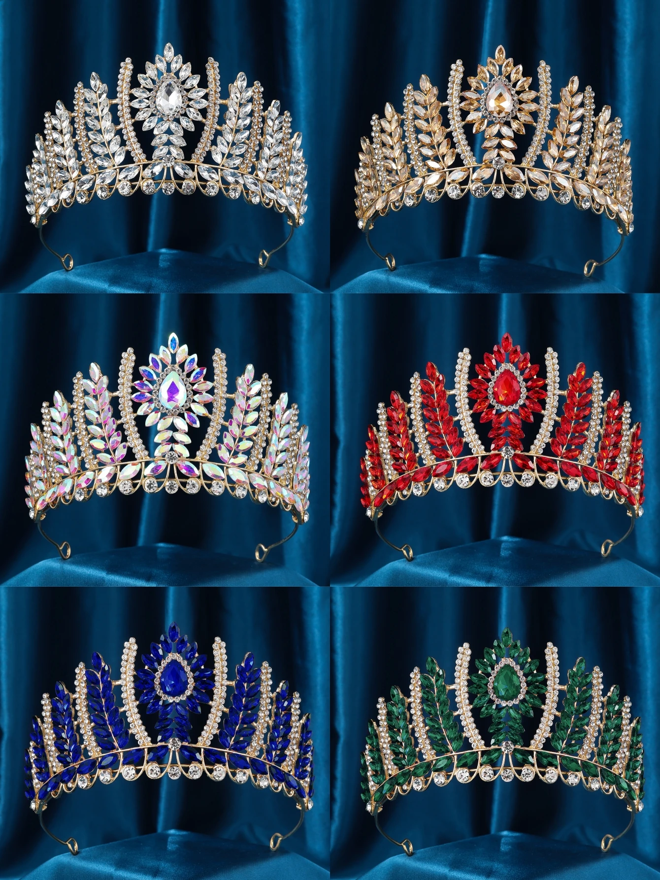 

Модные свадебные диадемы со стразами и геометрическим рисунком, корона в стиле барокко, кристалл, пышная диадема для выпускного вечера, повязки на голову для невесты, свадебные аксессуары для волос