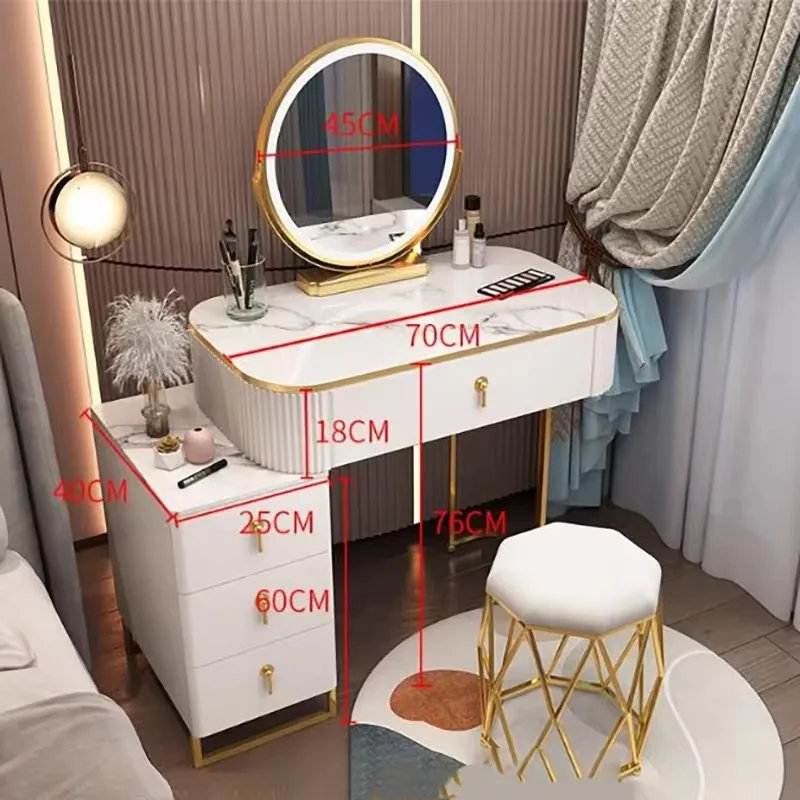 Classic Elegant Vanity Table Drawer Storage Luxury Nordic Vanity Table Modern Sumptuous Meuble Coiffeuse Chambre Furniture
